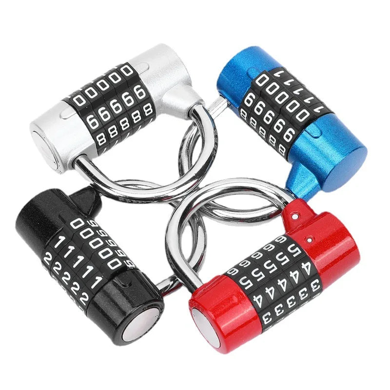 قفل رقمي بخمسة كلمات مرور من سبائك الزنك، قفل بكلمة مرور، قفل باب، خزانة، درج، دراجة نارية، خزانة للطلاب