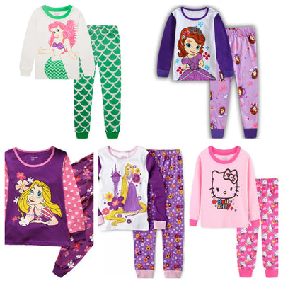 بيجامات رابونزل للأطفال للأولاد والبنات ملابس منزلية للأميرة ملابس نوم غير رسمية للأطفال بأكمام طويلة بيجامات قيعان بدلة هدايا عيد الميلاد