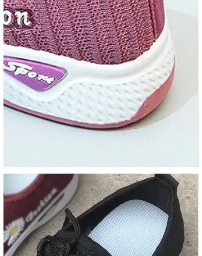 أحذية رياضية للبالغين، أحذية جري خفيفة للنساء، أحذية شبكية، أحذية رياضية مريحة بنعل ناعم، أحذية فردية كاجوال قابلة للتنفس للنساء