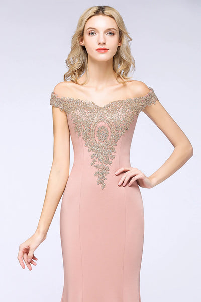 فساتين وصيفات العروس مثيرة مزينة بالذهب اللامع للنساء بدون أكتاف حورية البحر طويلة على شكل حرف A لحفلات الزفاف والضيوف