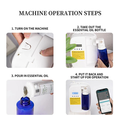 NAMSTE 1000m³ موزع كهربائي للزيوت العطرية، جهاز معطر جو أوتوماتيكي للمنزل، أبيض/أسود