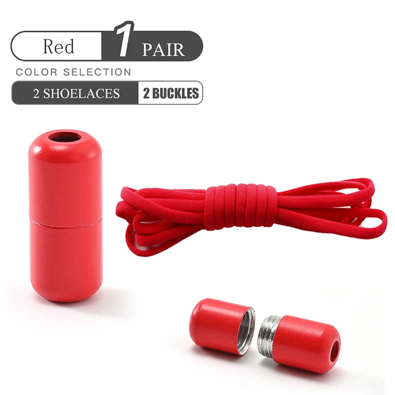 أربطة أحذية مرنة بدون رباط، أربطة أحذية نصف دائرية للأطفال والكبار، أربطة أحذية سريعة الارتداء، أربطة قفل معدنية، أربطة أحذية