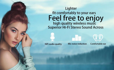 سماعات أذن لاسلكية أصلية جديدة بتقنية البلوتوث مع خاصية إلغاء الضوضاء، سماعات أذن ستيريو هاي فاي للرياضة والألعاب