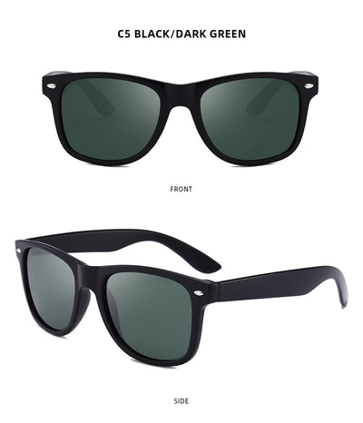 نظارات شمسية كلاسيكية مربعة مستقطبة للرجال والنساء، نظارات شمسية سوداء عتيقة، نظارات شمسية صيفية مضادة للوهج للقيادة