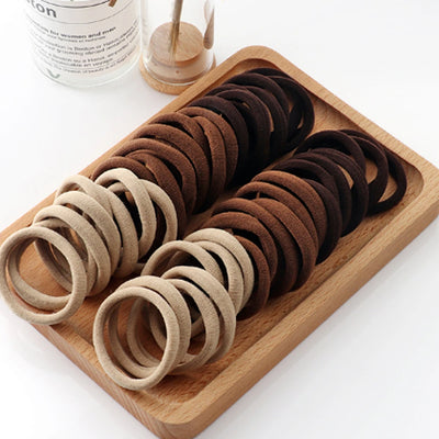 50/100 قطعة من أربطة الشعر باللونين الأبيض والأسود، أربطة شعر نسائية، أربطة شعر مطاطية عالية المرونة، أربطة شعر