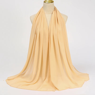 Muslim Chiffon Hijab Scarf Women Long Solid Color Head Wrap For Women Hijabs Scarves Ladies Muslim Veil Jersey Hijabs