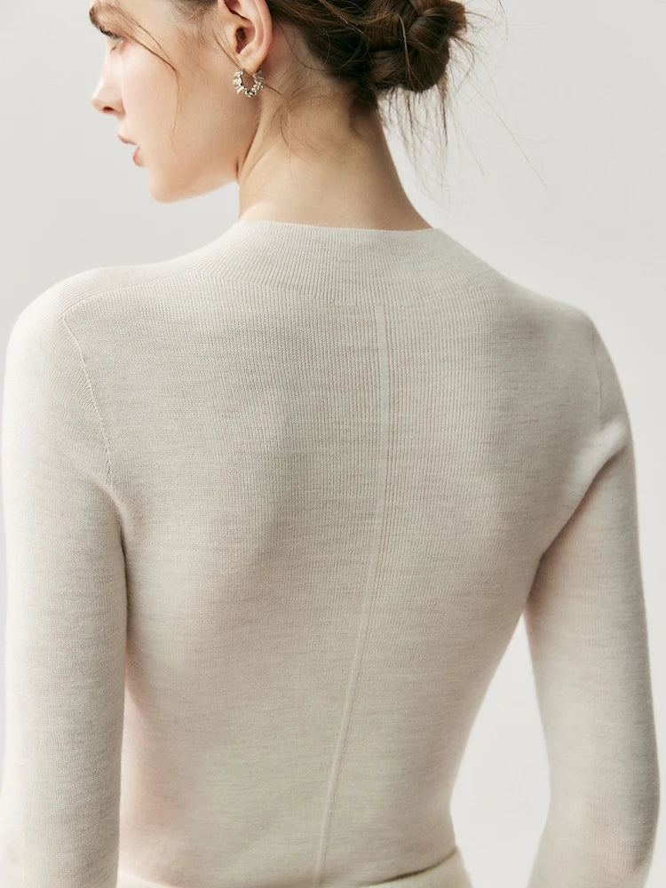 سترة نسائية من CHICUU مصنوعة من الصوف بنسبة 100% وقابلة للغسل في الغسالة، بلوفر برقبة دائرية، مصنوعة من 18 خيطًا من الكشمير الصوفي، مناسبة لفصل الخريف والشتاء