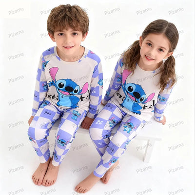 بيجامات ديزني للأولاد والبنات بأكمام طويلة من ديزني ستيتش بيجامات أطفال ملابس نوم بيجامات أطفال من مينينا
