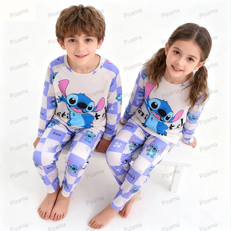 بيجامات ديزني للأولاد والبنات بأكمام طويلة من ديزني ستيتش بيجامات أطفال ملابس نوم بيجامات أطفال من مينينا
