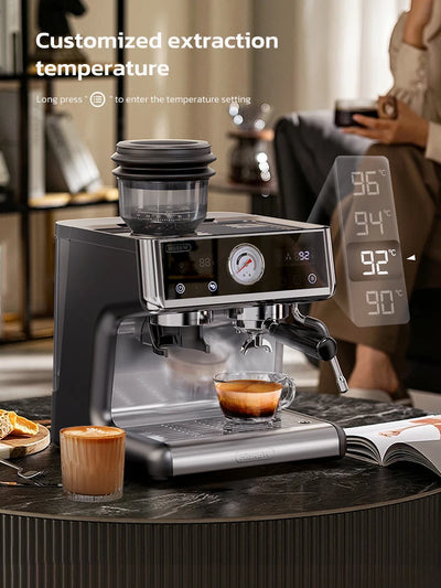 ماكينة صنع قهوة HiBREW بنظام الغلاية المزدوجة Barista Pro 20Bar من حبوب البن إلى الإسبريسو مع مجموعة كاملة للمقهى والفندق والمطعم H7A