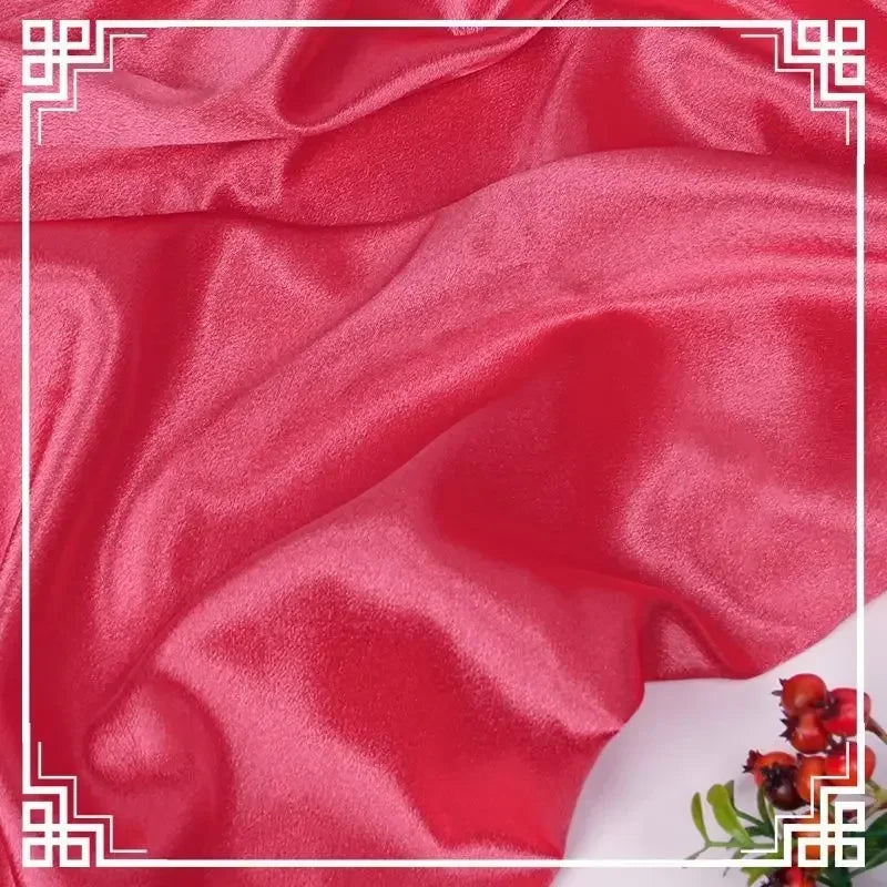 قماش ساتان كريستالي لامع سميك وثقيل بالمتر للملابس والفساتين وديكورات هانفو وقماش الخياطة اليدوي بلون أزرق سادة ومضاد للتجاعيد