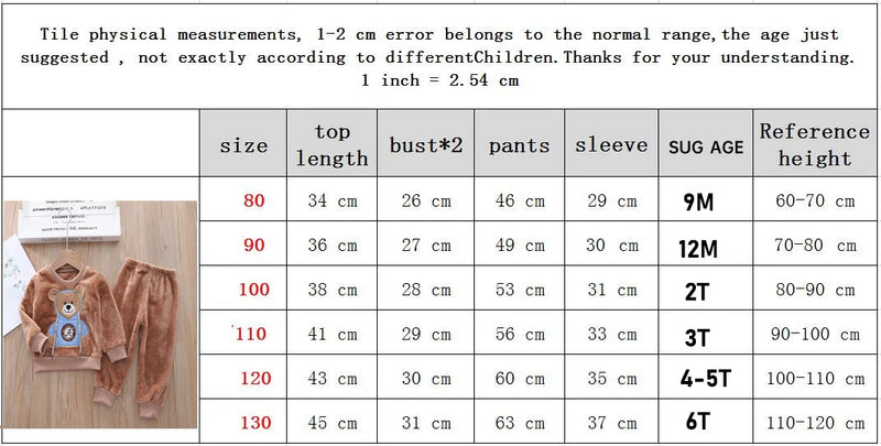 ملابس أطفال لفصل الخريف والشتاء، طقم بيجامات للأطفال من الصوف السميك، ملابس نوم للأطفال، طقم مكون من قطعتين، بدلات منزلية دافئة، ملابس أطفال