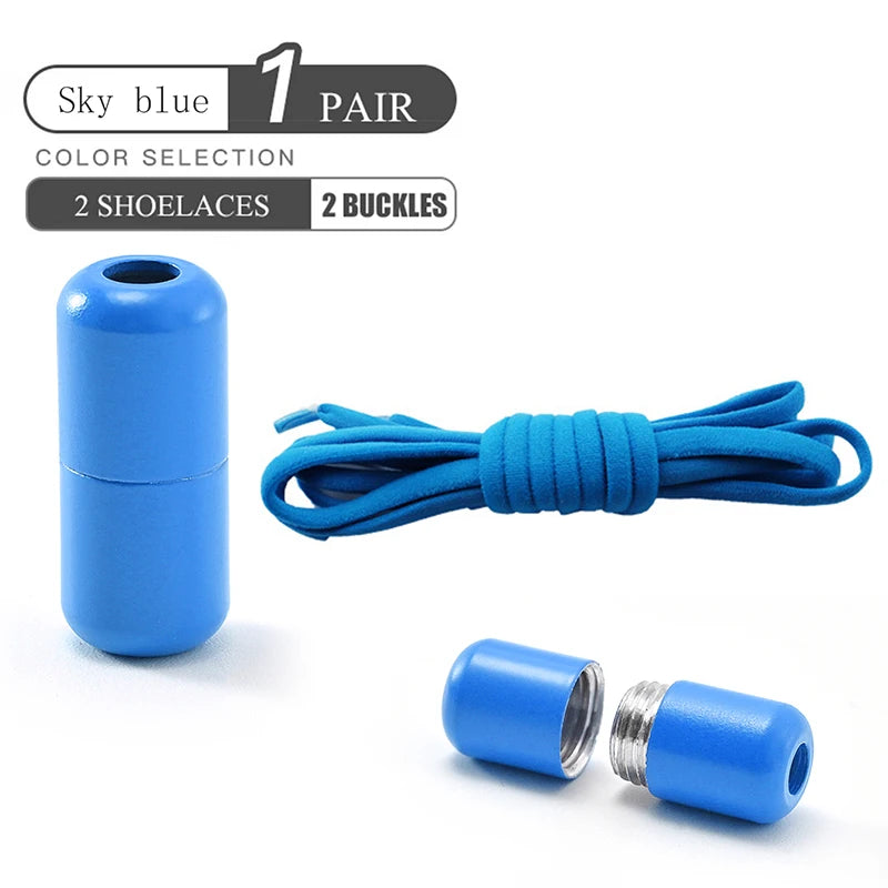 أربطة أحذية مرنة بدون رباط، أربطة أحذية نصف دائرية للأطفال والكبار، أربطة أحذية سريعة الارتداء، أربطة قفل معدنية، أربطة أحذية