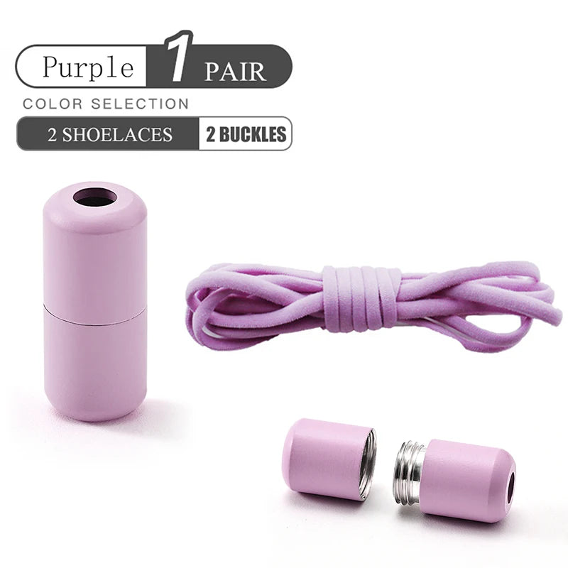 أربطة أحذية مرنة بدون رباط، أربطة أحذية نصف دائرية للأطفال والكبار، أربطة أحذية سريعة الارتداء، أربطة قفل معدنية، أربطة أحذية