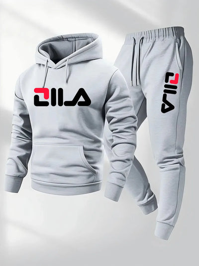 بدلة رجالية كاجوال للربيع والخريف 2025، سترة بغطاء للرأس وبنطلون رياضي، بدلة مريحة 2 في 1 مناسبة لكل من الرجال والنساء