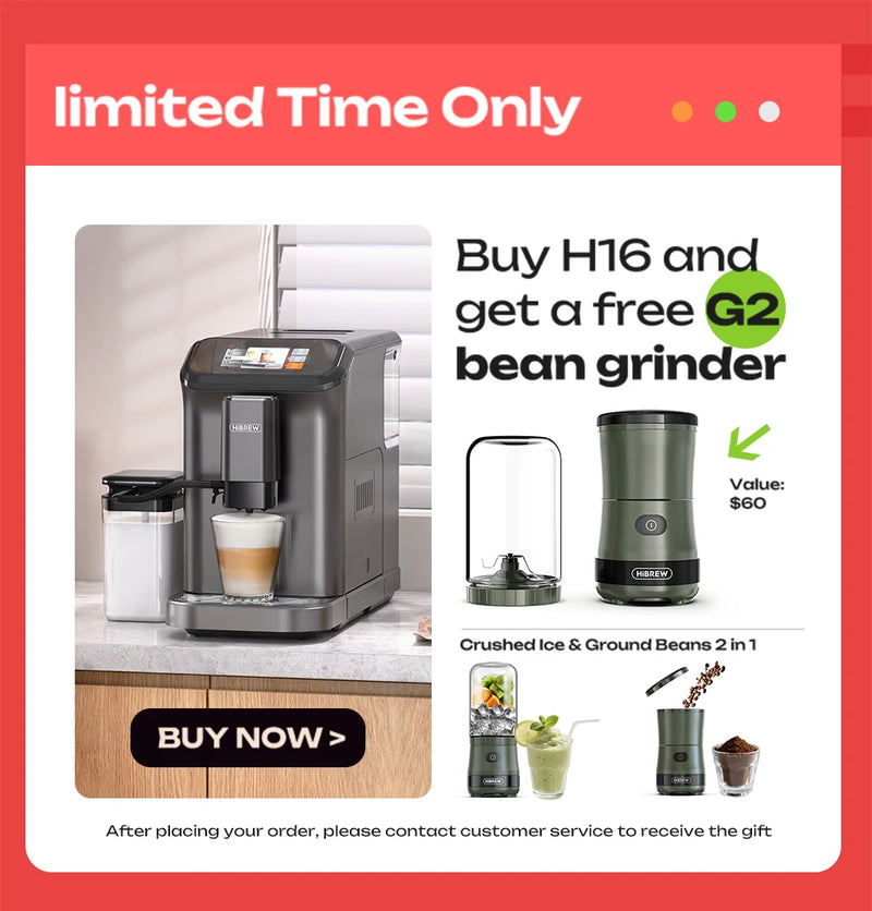 مطحنة قهوة كهربائية مخروطية صغيرة محمولة من HiBREW G5 مقاس 48 مم، مطحنة حبوب قهوة للمطبخ للإسبريسو والقهوة التركية