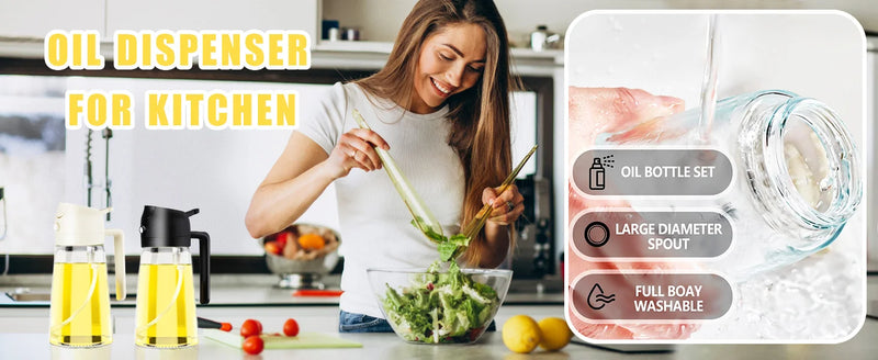 1-2 قطعة 2 في 1 زجاجة موزع زيت الزيتون 500 مل بخاخ زيت بلاستيكي خزان رذاذ زيت الطهي للشواء الخبز نزهة أدوات المطبخ للمنزل