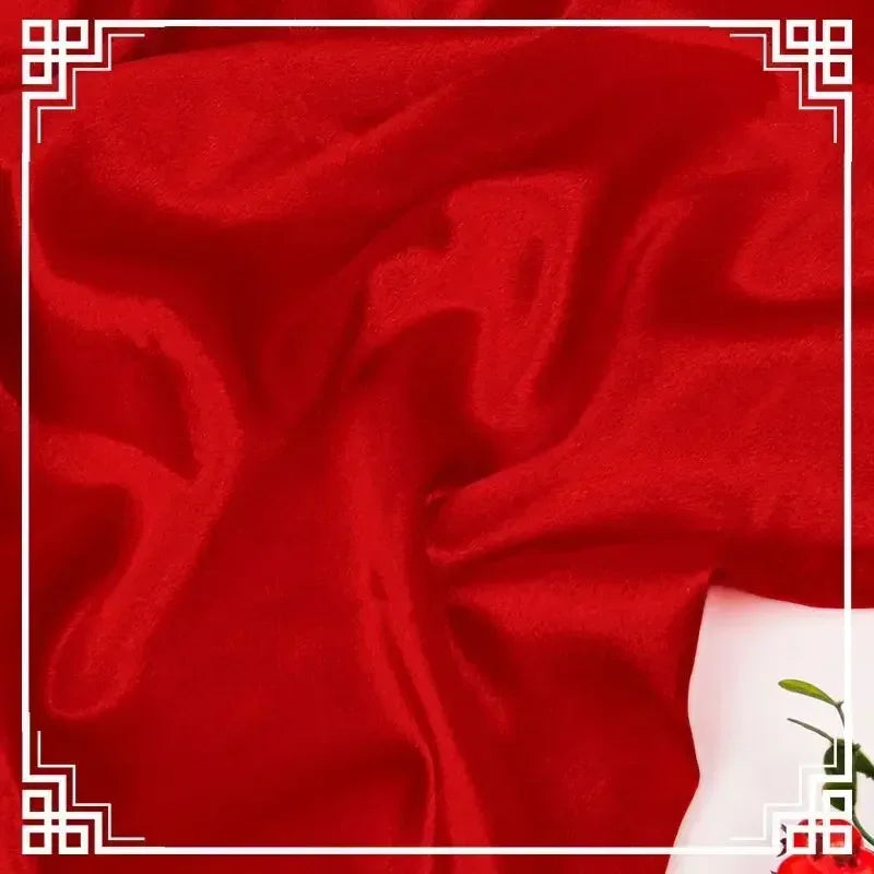 قماش ساتان كريستالي لامع سميك وثقيل بالمتر للملابس والفساتين وديكورات هانفو وقماش الخياطة اليدوي بلون أزرق سادة ومضاد للتجاعيد