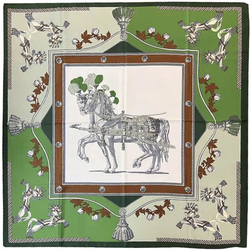 وشاح مربع نسائي من حرير التوت الخالص 100% مطبوع عليه رباط رأس ووشاح فاخر لزينة الشعر النسائية وأوشحة باندانا نسائية 53 سم