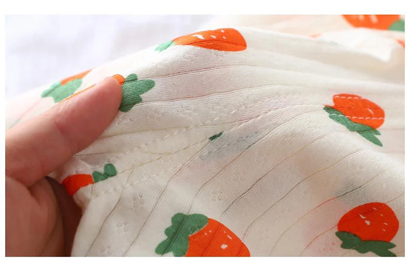 طقم بيجامات صيفي لطيف ومريح للأطفال بأكمام طويلة وملابس نوم قطنية وغرف مكيفة