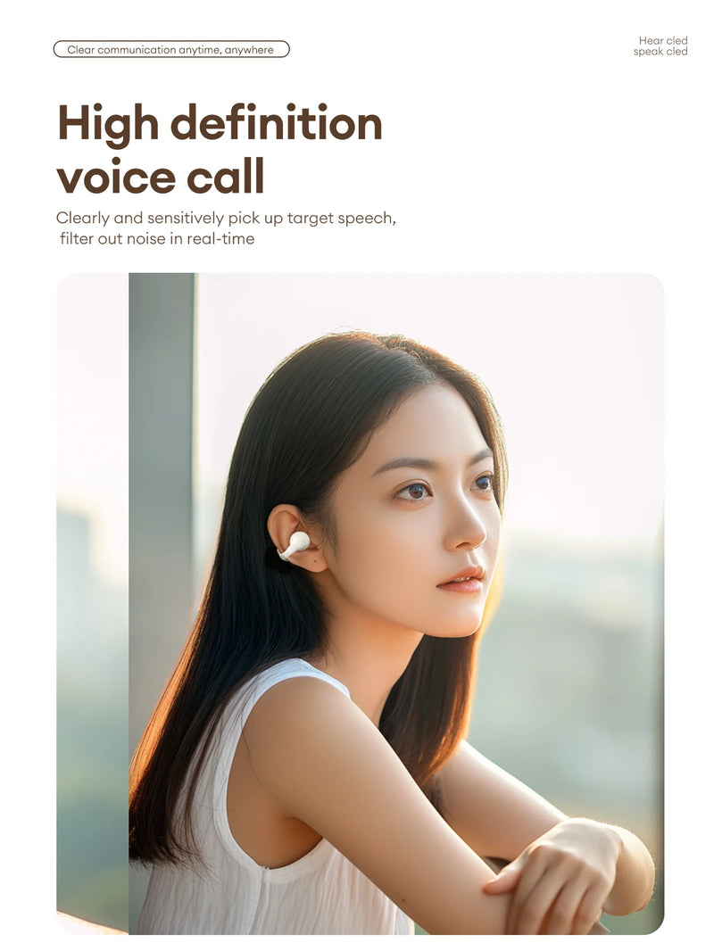 سماعة لينوفو LP25 OWS بلوتوث 5.4 لاسلكية، عمر بطارية طويل، سماعة رأس للألعاب مزودة بخاصية إلغاء الضوضاء، ستيريو عالي الدقة مع ميكروفون