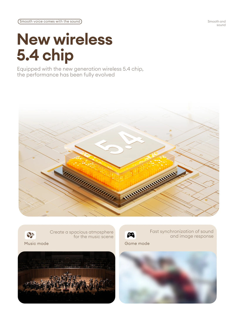 سماعة لينوفو LP25 OWS بلوتوث 5.4 لاسلكية، عمر بطارية طويل، سماعة رأس للألعاب مزودة بخاصية إلغاء الضوضاء، ستيريو عالي الدقة مع ميكروفون