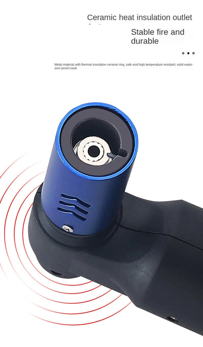 مسدس رش شعلة لهب أزرق ولاعة غاز نفاث للمطبخ أدوات طهي التدخين مقاومة للرياح مجوهرات لحام ولاعات سيجار