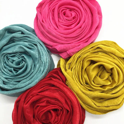 Women's Silk-like Satin Scarf Solid Color Thick Closed Toe Shawl Scarf Factory Direct Supply