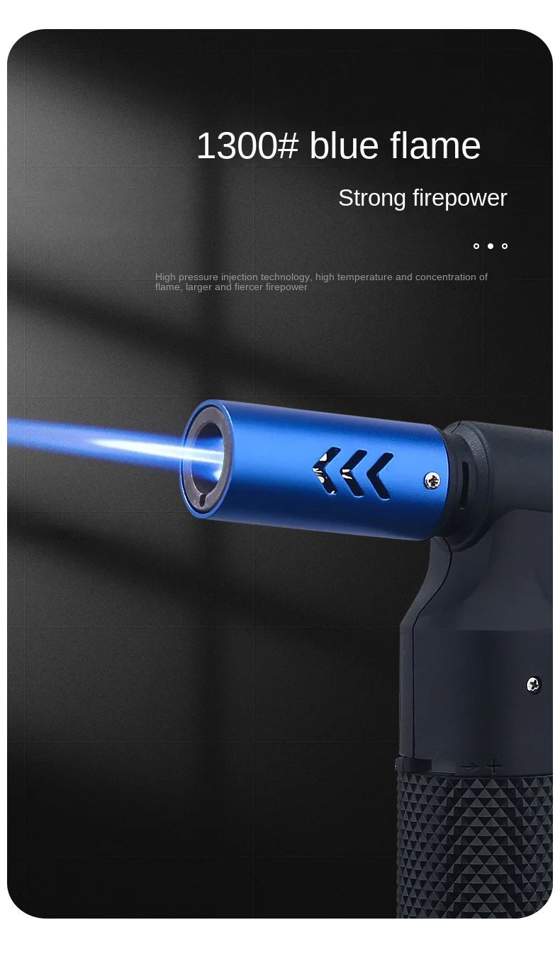 مسدس رش شعلة لهب أزرق ولاعة غاز نفاث للمطبخ أدوات طهي التدخين مقاومة للرياح مجوهرات لحام ولاعات سيجار