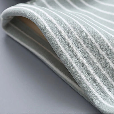 طقم بيجامات مخطط مبطن بالقطيفة للأطفال، مصمم للخريف والشتاء، مناسب للارتداء اليومي والنوم للأطفال