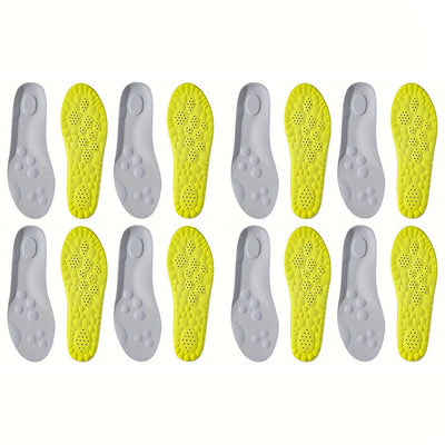 زوج واحد/زوجان/أربعة أزواج من النعال الرياضية عالية المرونة من اللاتكس، وسادات أحذية ناعمة، ودعم قوس القدم، ونعل داخلي تقويمي، ونعل داخلي مزيل للعرق قابل للتهوية