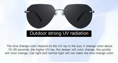 نظارات شمسية جديدة من كابوني للرجال، مستقطبة، عدسات فوتوكرومية سوداء، خفيفة الوزن للغاية، بدون إطار، نظارات قيادة BS22003