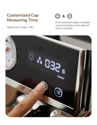 ماكينة صنع قهوة HiBREW بنظام الغلاية المزدوجة Barista Pro 20Bar من حبوب البن إلى الإسبريسو مع مجموعة كاملة للمقهى والفندق والمطعم H7A