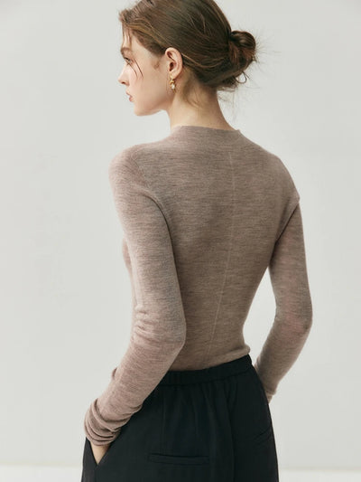 سترة نسائية من CHICUU مصنوعة من الصوف بنسبة 100% وقابلة للغسل في الغسالة، بلوفر برقبة دائرية، مصنوعة من 18 خيطًا من الكشمير الصوفي، مناسبة لفصل الخريف والشتاء