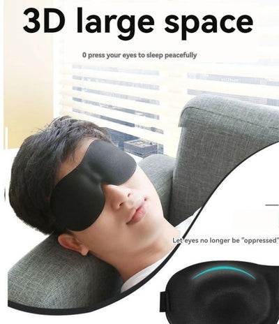 قناع عين ثلاثي الأبعاد بدون علامات بدون أنف، قناع عين بسيط بلون سادة معتم، مناسب للنوم واستراحة الغداء للطلاب
