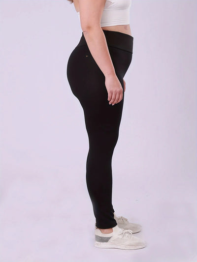 بنطلون ضيق مبطن بالصوف عالي الخصر للنساء بمقاسات كبيرة، بنطلون طويل دافئ وسميك ومرن مناسب للطقس البارد