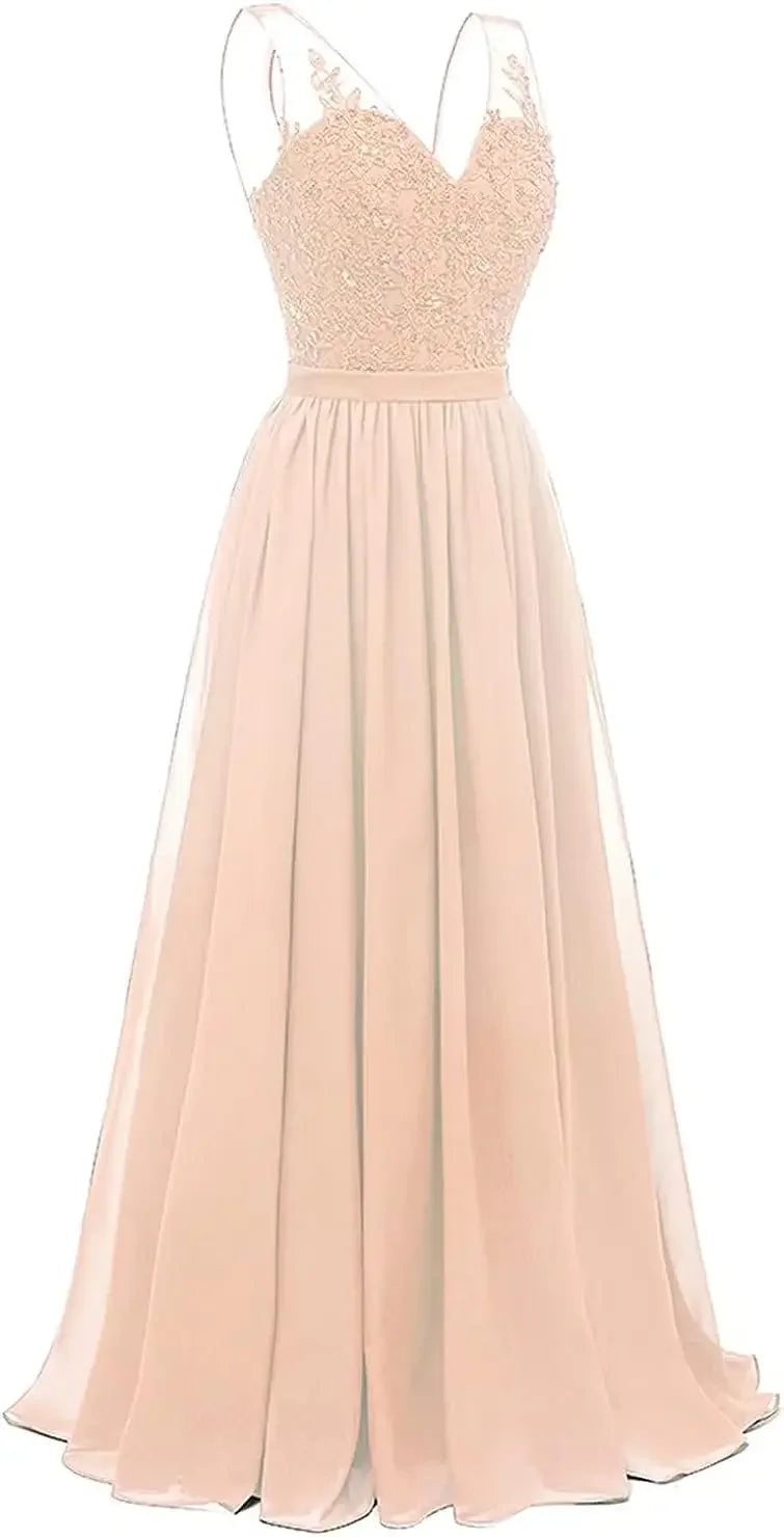 فساتين وصيفات العروس من الشيفون باللون الفيروزي بفتحة على شكل حرف V، طويلة من الدانتيل، مطرزة بالخرز، فساتين سهرة رسمية، توصيل مجاني، ضيف، حفل زفاف