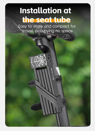 قفل دراجة محمول قابل للطي من ويست بايكينج، قفل أمان متين مضاد للسرقة، قفل دراجة كهربائية، ملحقات دراجات الطرق الجبلية