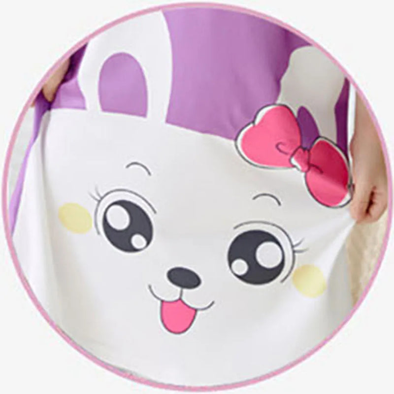 Summer Sleepwear for Girls Short-Sleeve Cartoon Unicorn Dino Nightgown Children Sleeping Clothes for Little Kids Bedtime Dress