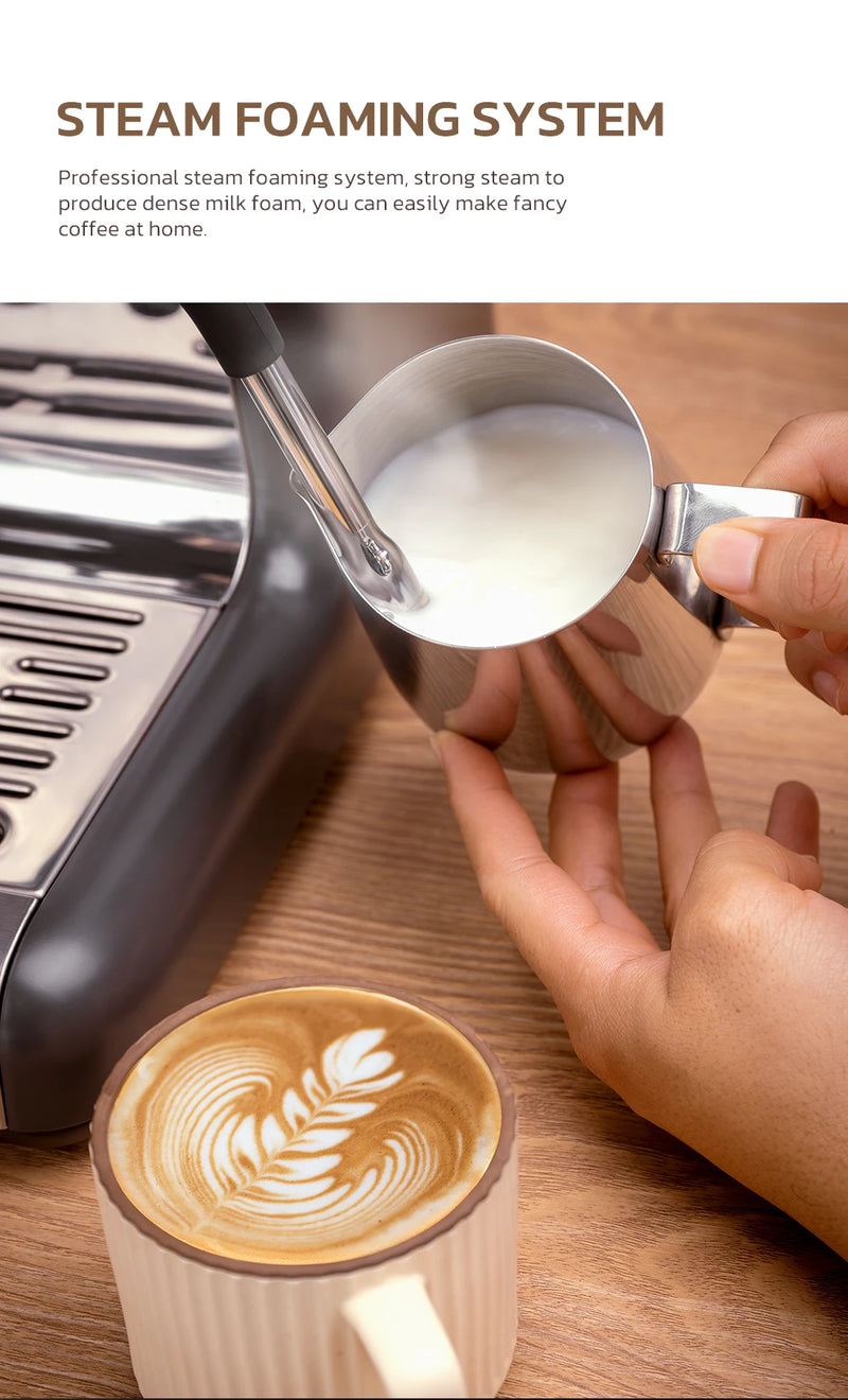 ماكينة صنع قهوة HiBREW بنظام الغلاية المزدوجة Barista Pro 20Bar من حبوب البن إلى الإسبريسو مع مجموعة كاملة للمقهى والفندق والمطعم H7A