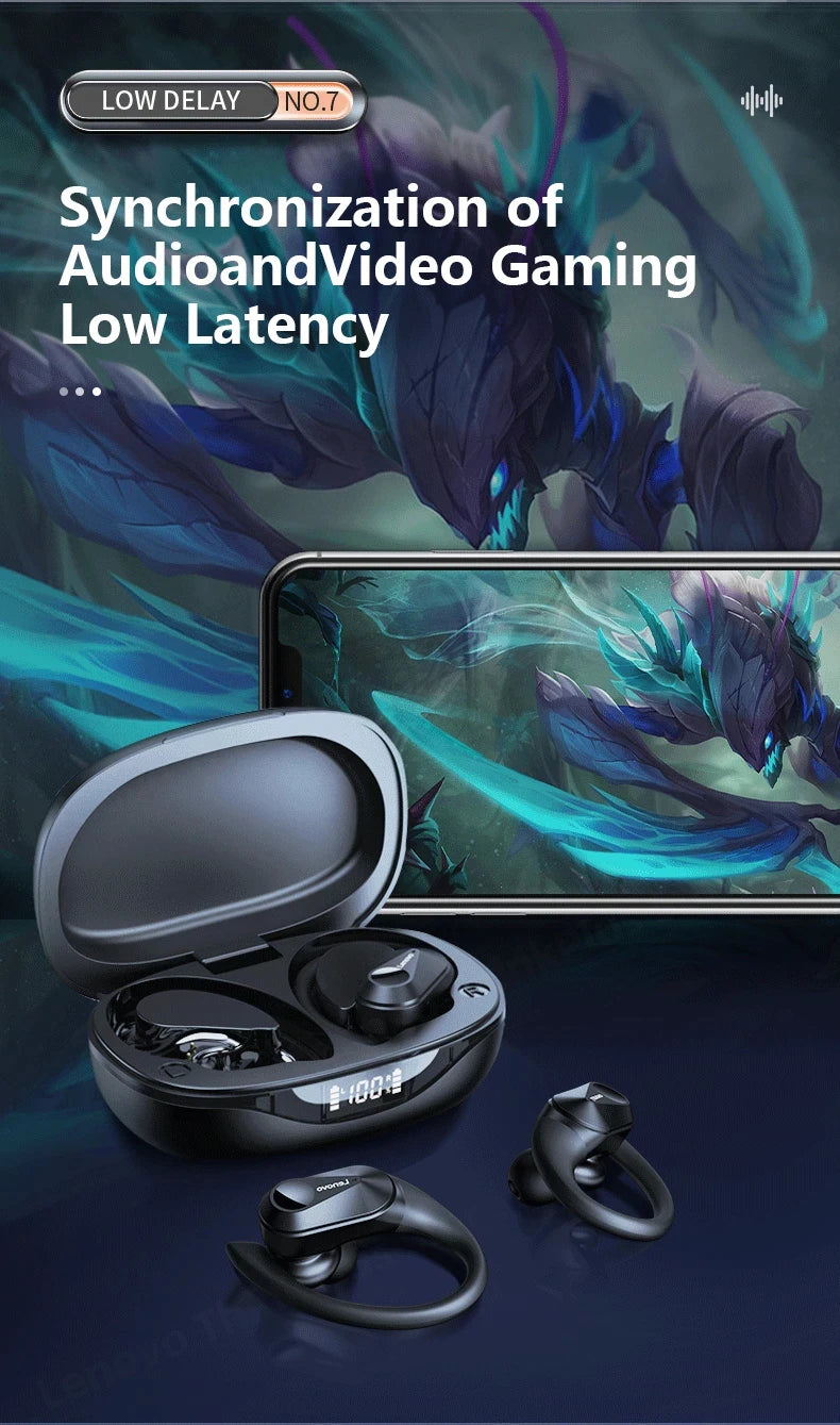 سماعات لينوفو LP75 TWS بلوتوث V5.3 الأصلية اللاسلكية بشاشة LED رقمية سماعات أذن مضادة للضوضاء جديدة