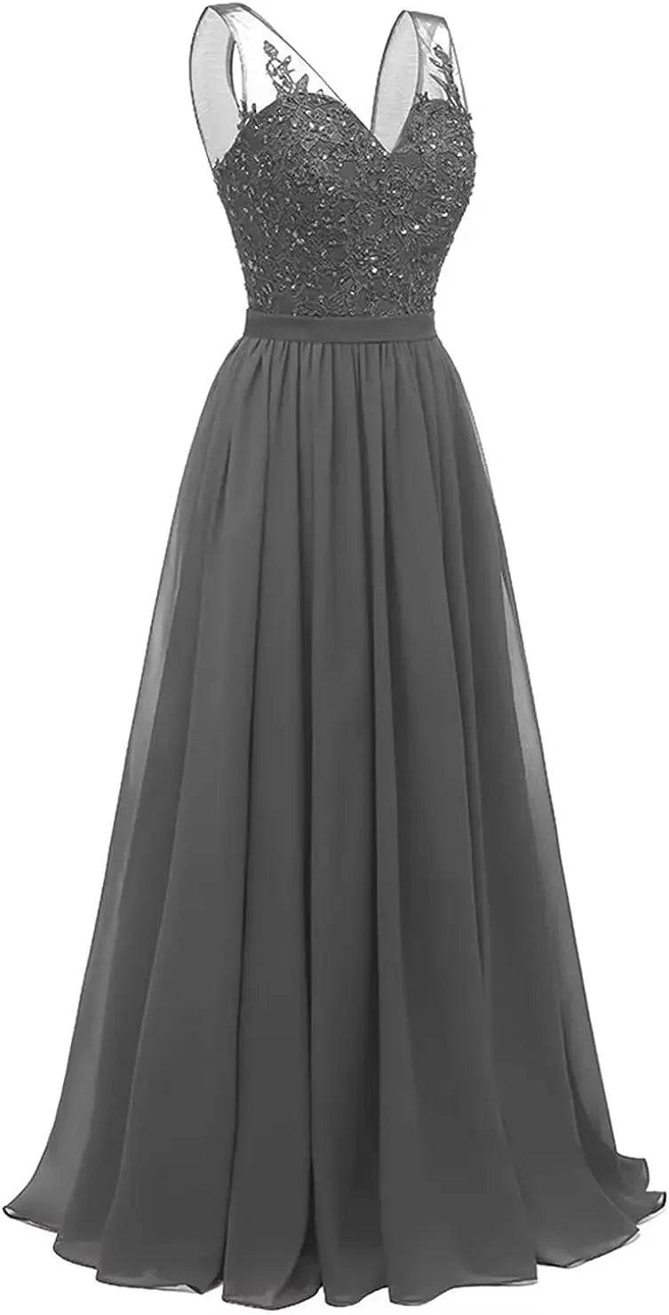 فساتين وصيفات العروس من الشيفون باللون الفيروزي بفتحة على شكل حرف V، طويلة من الدانتيل، مطرزة بالخرز، فساتين سهرة رسمية، توصيل مجاني، ضيف، حفل زفاف