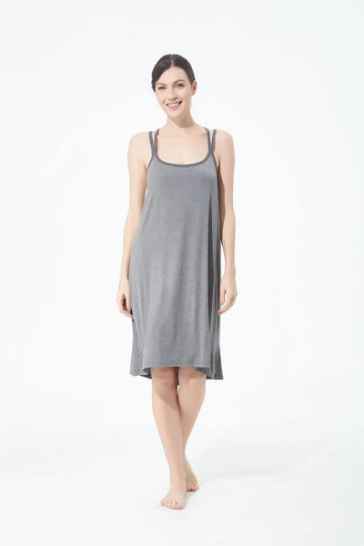 تنورة نسائية كاجوال أنيقة مثيرة مفتوحة الظهر كبيرة الحجم ذات قاعدة خلفية جميلة تنورة منزلية فضفاضة متقاطعة بأكمام طويلة