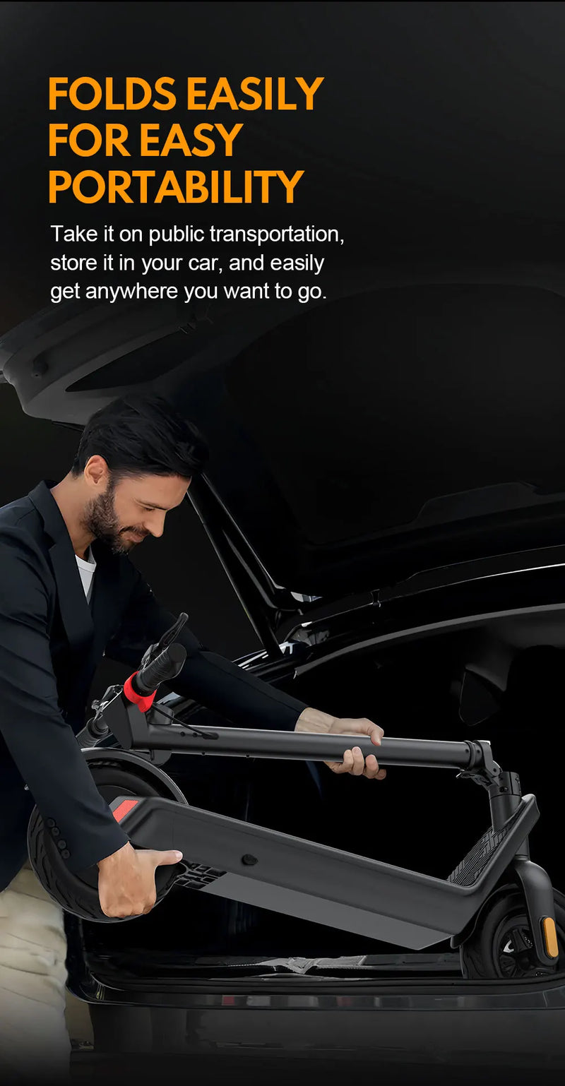 سكوتر كهربائي للبالغين HUANCI X9، 15.6 أمبير/ساعة، 550 واط، 48 فولت، 40 كم/ساعة، سكوتر كهربائي قابل للطي، 10 بوصات، لوح تزلج كهربائي