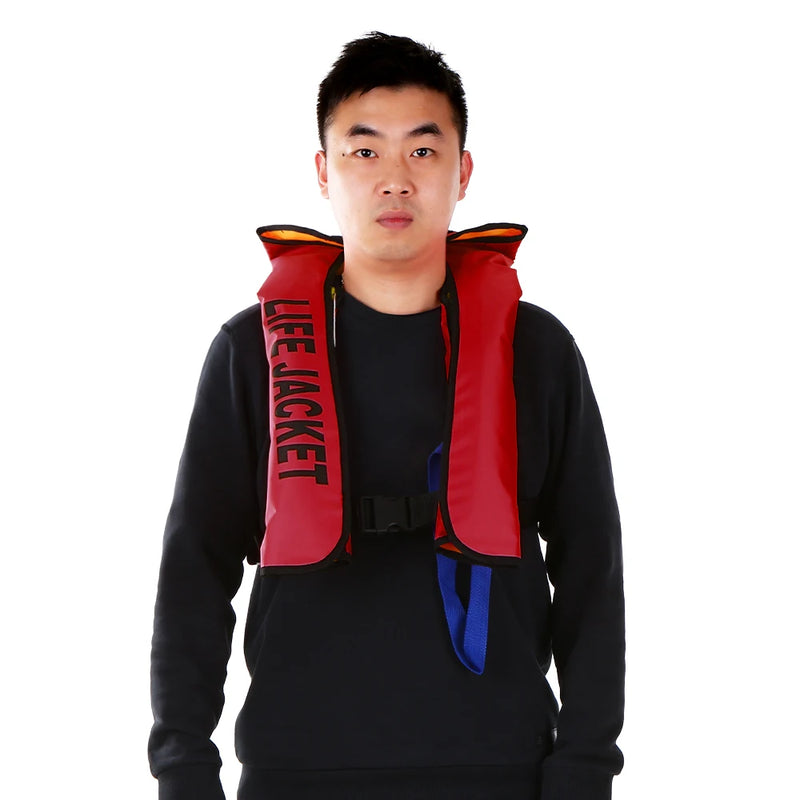 سترة نجاة يدوية قابلة للنفخ سترة نجاة للبالغين للرياضات المائية والسباحة وصيد الأسماك وسترة البقاء على قيد الحياة