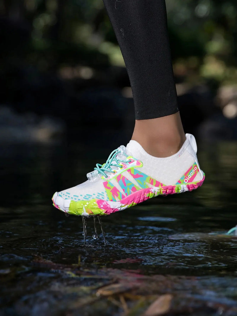 حذاء Oiaano للجنسين للرجال والنساء، مضاد للانزلاق، متين، أسود اللون، مقاوم للماء، نعل ناعم، خفيف الوزن، قابل للتنفس، رياضي للمشي والجري في الهواء الطلق