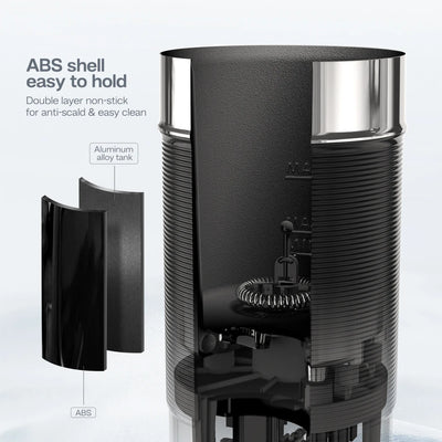 جهاز خفق الحليب الكهربائي HiBREW، جهاز خفق الرغوة، خلاط الشوكولاتة، لاتيه بارد/ساخن، كابتشينو، جهاز تسخين الحليب الأوتوماتيكي بالكامل، Cool M1A