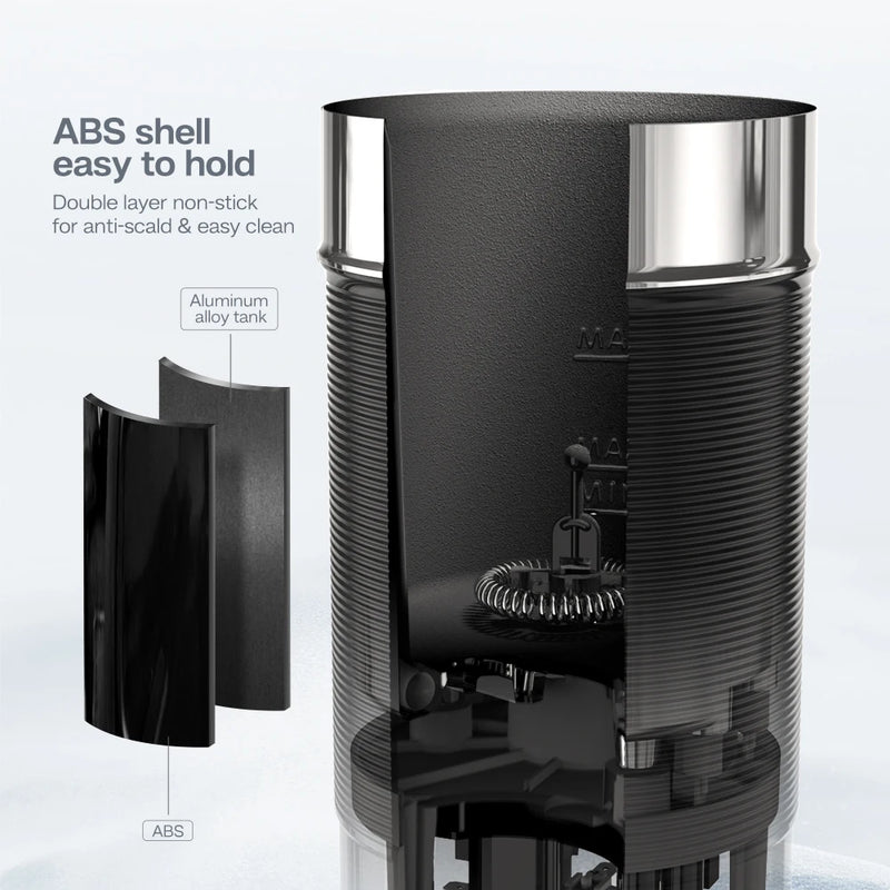 جهاز خفق الحليب الكهربائي HiBREW، جهاز خفق الرغوة، خلاط الشوكولاتة، لاتيه بارد/ساخن، كابتشينو، جهاز تسخين الحليب الأوتوماتيكي بالكامل، Cool M1A