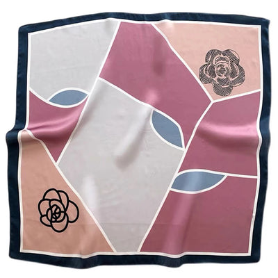 وشاح مربع نسائي من حرير التوت الخالص 100% مطبوع عليه رباط رأس ووشاح فاخر لزينة الشعر النسائية وأوشحة باندانا نسائية 53 سم