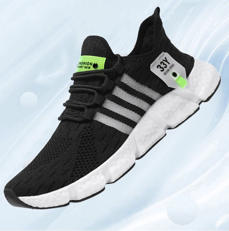 حذاء رجالي شبكي قابل للتنفس، حذاء مسطح عصري خفيف الوزن للمشي، مقاس كبير، حذاء تنس رجالي، حذاء جري ولياقة بدنية خارجي 2024